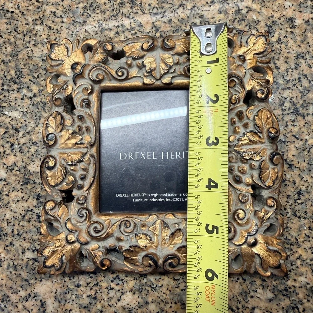 Drexel Heritage Gold Ornate Picture Photo Frame 3.5x3.5 Baroque Rococo Tabletop